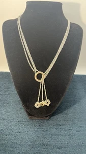 Collar Brighton Triple 3 Hilos Círculo Oro Plata Dos Tonos con 3 Dijes - Imagen 1 de 8