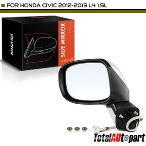 White Manual Folding Mirror w/ 5 pin for Honda Civic 2012 2013 1.5L Left Driver - Picture 1 of 8