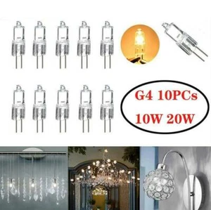 10Pcs 20 Watt 12 Volt Halogen Light Bulbs G4 Base Bi-Pin 12V 20W T3 JC Lamp AU - Picture 1 of 11