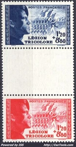 FRANCE POUR LA LÉGION TRICOLORE N° 565a/566a NEUF  * AVEC CHARNIERE - Picture 1 of 2