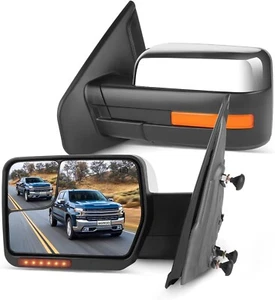 SCITOO Towing Mirrors for 2004-2014 F-150 Blind Spot Mirror - Heated - Chrome - Bild 1 von 7