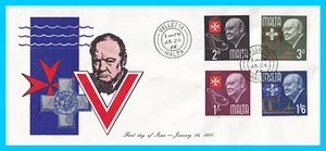 Malta - 1966 Churchill Commemoration FDC with Valetta Malta CDS - Picture 1 of 1