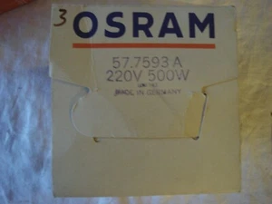Neue Projektionslampe Osram 57.7593A,57.7590A 220V 500W für Epidiaskop OVP Nr.3 - Bild 1 von 2