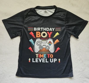 Birthday Boy Shirt Kids Small “Time to Level Up” Gamer Theme – Polyester/Spandex - Picture 1 of 6