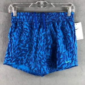 Nike One Big Kids (Girls) Size L Woven High-Waisted Shorts FQ4527-435 Blue NWT - Picture 1 of 10