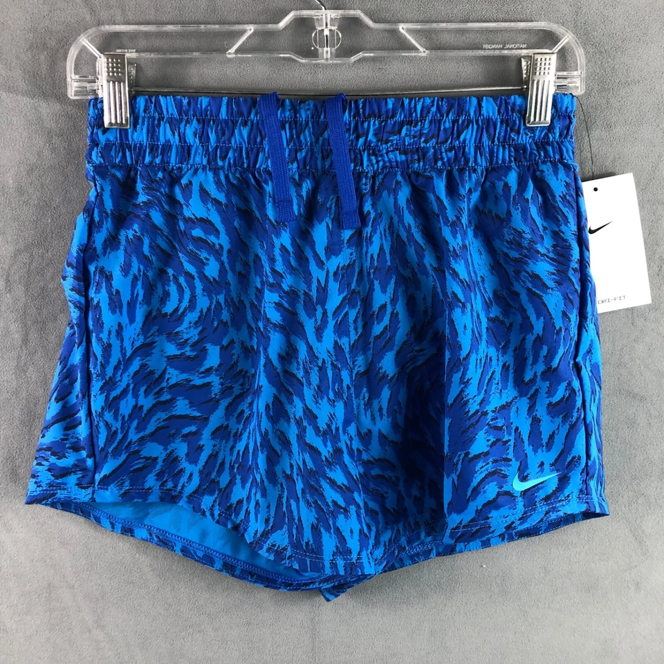 Nike Girls’ One Woven High Rise Printed Shorts BLUE WITH TAGS SIZE L