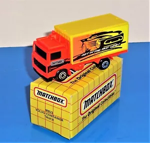 Matchbox Mid 1990s Yellow Box MB 23 Volvo Container Truck "Get In The Fast Lane" - Picture 1 of 3