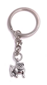 Pitbull Fighting Dog Key Ring Pendant Silver Made of Metal - Picture 1 of 1