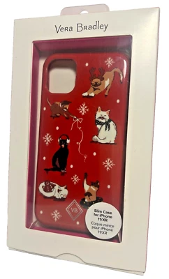 Funda Vera Bradley Delgada iPhone 11XR Navidad Gatos iPhone, Roja ¡Entra en el Espíritu! Foto 1 de 4