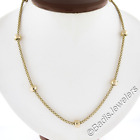UNOAERRE 14K Yellow Gold 18" Popcorn Link & Rondell Station Chain Necklace