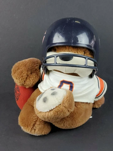 VTG 1983 Chicago Bears NFL Huddles 9.5" Stuffed Plush Teddy Bear Player Mascot Cover