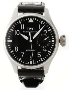 IWC Big Pilot Black Dial Black Leather Straps Automatic Men Watch IW500401 - Picture 1 of 2