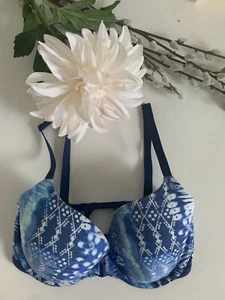 Victoria's Secret's Women's Blue Lined Demi Demi-Buste Double Bra Size 32DD NWT - Picture 1 of 3