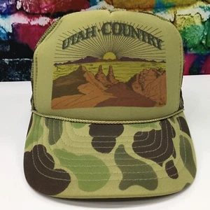 UTAH COUNTRY Camuflaje Nissin Snapback Gorra Malla Camionero Sombrero Verde Montañas NUEVO - Imagen 1 de 22