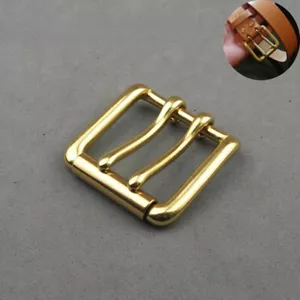 1pc Replacement Solid Brass Belt Buckle Double Prong Roller Fits 1-1/2" Wide - Picture 1 of 6