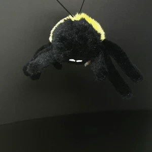Russ Berrie Spooky Spider Plush Black Yellow Stripes Stuffed Animal Halloween - Picture 1 of 12
