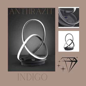 Tischleuchte Indigo Wofi by Global Technics LED Tischlampe Anthrazit dimmbar 19W - Bild 1 von 4