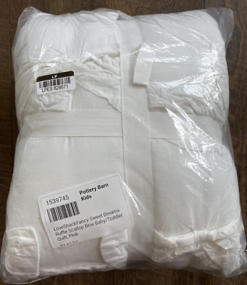 New Pottery Barn Kids LoveShackFancy Sweet Dreams Ruffled Bow Baby Quilt ~White~ - Image 1 of 3