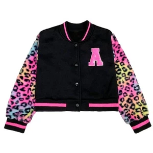 GMMDOMKID Kids Varsity Jacket Boys Girls Classic Baseball Coat - Size 8 - Picture 1 of 7