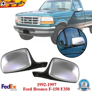 Power Mirrors Manual Foldg Chrome LH & RH Side For 92-97 Ford Bronco F-150 F350 - Foto 1 di 5