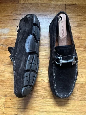 Salvatore Ferragamo Talla 8.5 EE Parigi Zapatos de Conducción Marrón Gamuza Bit Mocasines Foto 1 de 4
