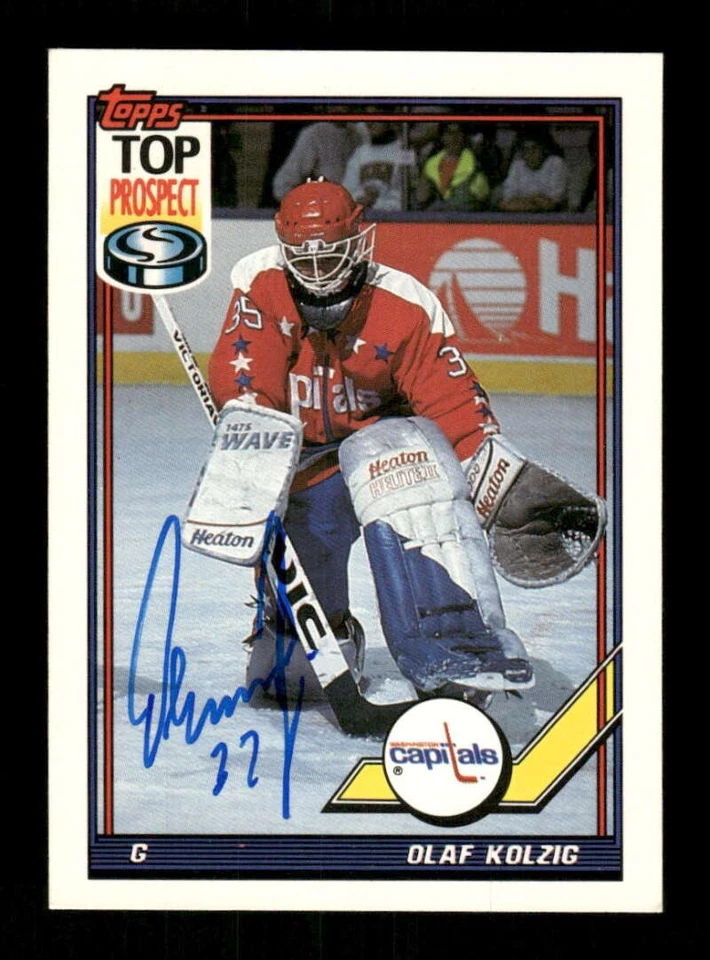 1991-92 Topps 290 Olaf Kolzig signed auto autograph  MZ BXCP57 - Image 1 of 2