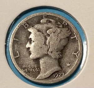 1927 Mercury Dime, 90% Silver, Free Shipping. - Picture 1 of 4