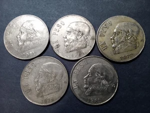 Mexico Un Peso Coins (5) - Picture 1 of 7
