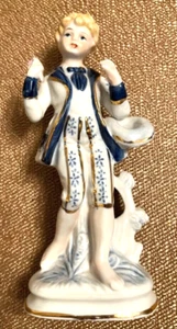 Figur ein Prinz Porzellan, Vintage weiß und blau mit einigen Gold Touch 7,5 x 3,5 - Bild 1 von 8