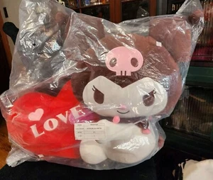 Rare KUROMI Sanrio Hello Kitty & Friends Plush Love Luv Heart ❤️ HUGE 18-23" ❤ - Picture 1 of 14
