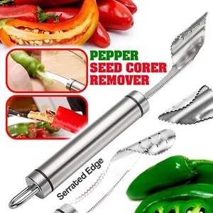 Stainless Steel Chili Corer Remover Seed Remover Jalapeno Pepper Corer Tool BEST - Bild 1 von 8