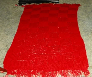 Manta de lanzamiento afgano tejida de ladrillo 48 x 65 - Imagen 1 de 2