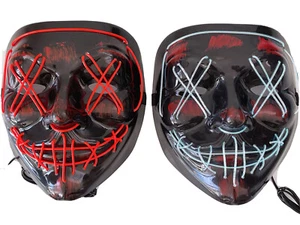 AU Men Women Adult Halloween Spooky Stiches Horror Light Up LED Face Eye Mask - Picture 1 of 14