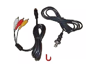 AC Power Cord + Stereo AV Audio Video RCA Composite Cable for Sega Saturn System - Picture 1 of 1