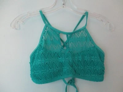 Top de traje de baño acolchado azul liso ajustable Op para mujer talla pequeña 3-5 Foto 1 de 4