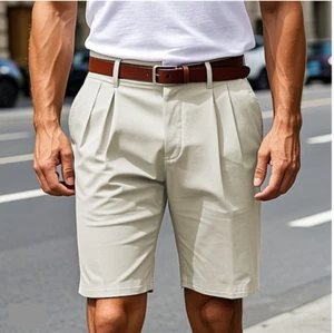 Eddie Bauer Pleated Shorts Mens34 Light Khaki Casual Outdoors Hiking Walking GUC - Picture 1 of 4