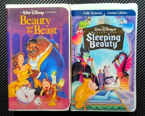 Disney VHS Lot: Sleeping Beauty & Beauty and the Beast - Good Condition - Picture 1 of 3