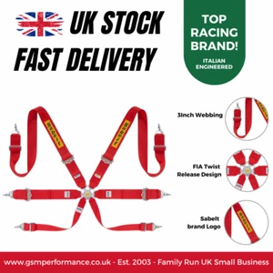 Sabelt Ultralight, 3inch 6 Point Clip In FIA Approved Harness Belt - 2019 Dated - Bild 1 von 1