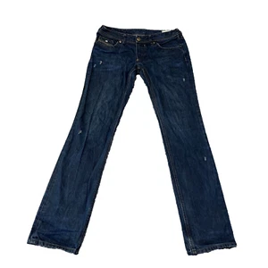 Diesel Womens Jeans Low Waist Straight Dark Blue W28 L32 Lowky Distressed - Picture 1 of 11