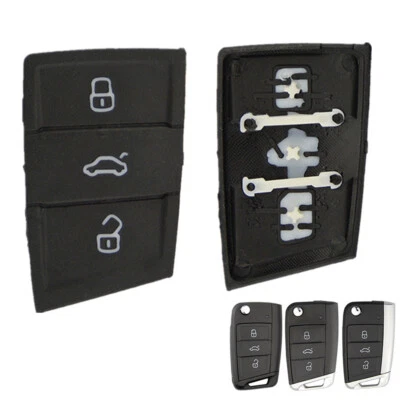 Für Polo Golf 7 Skoda Fabia SEAT 3-Taste Tastenfeld Pad Gummi Funk Schlüssel