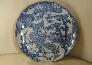 ANTICO PIATTO CINESE O GIAPPONESE BLU E BIANCO PERFETTE CONDIZIONI! - Foto 1 di 12