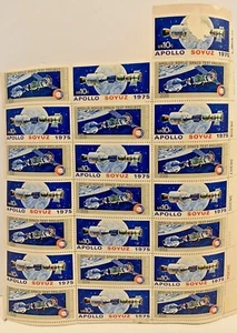 US Scott 1569-70 TEN Apollo Soyuz SPACE Partial Sheet 22 Stamps - Picture 1 of 1