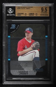 2005 Bowman Chrome First Year Chuck James #298 BGS 9.5 GEM MINT Rookie RC