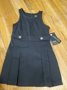 New Girls Cherokee School Uniform Navy Blue Jumper Dress Size 4 - Picture 1 of 5