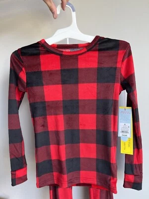 Cat &Jack Size 8  2 Piece Winter Plaid Pajama Set Red/Black Color Long - Image 1 of 2