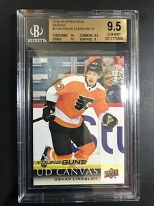 2018-19 Upper Deck Oskar Lindblom Young Guns Canvas Rookie BGS 9.5 - Bild 1 von 2