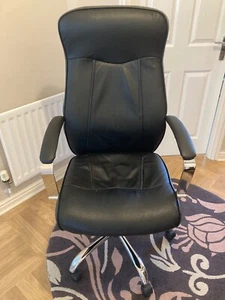 Black leather office chair - Picture 1 of 7