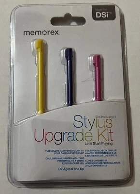 Paquete de 3 Kit de actualización de lápiz óptico universal Memorex para DSi - rosa/púrpura/amarillo Foto 1 de 4