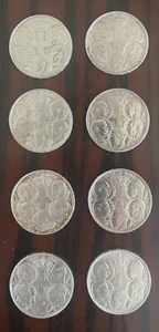 1963, LOT OF 8 SILVER COINS, Greece, 100th Anniversary, 5 Greek Kings, 18 Grams - Picture 1 of 7