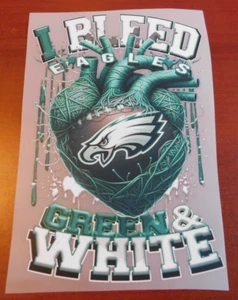 Philadelphia Eagles 8" DTF Ferro da Stiro a Trasferimento di Calore Spedizione GRATUITA (B17) - Foto 1 di 1